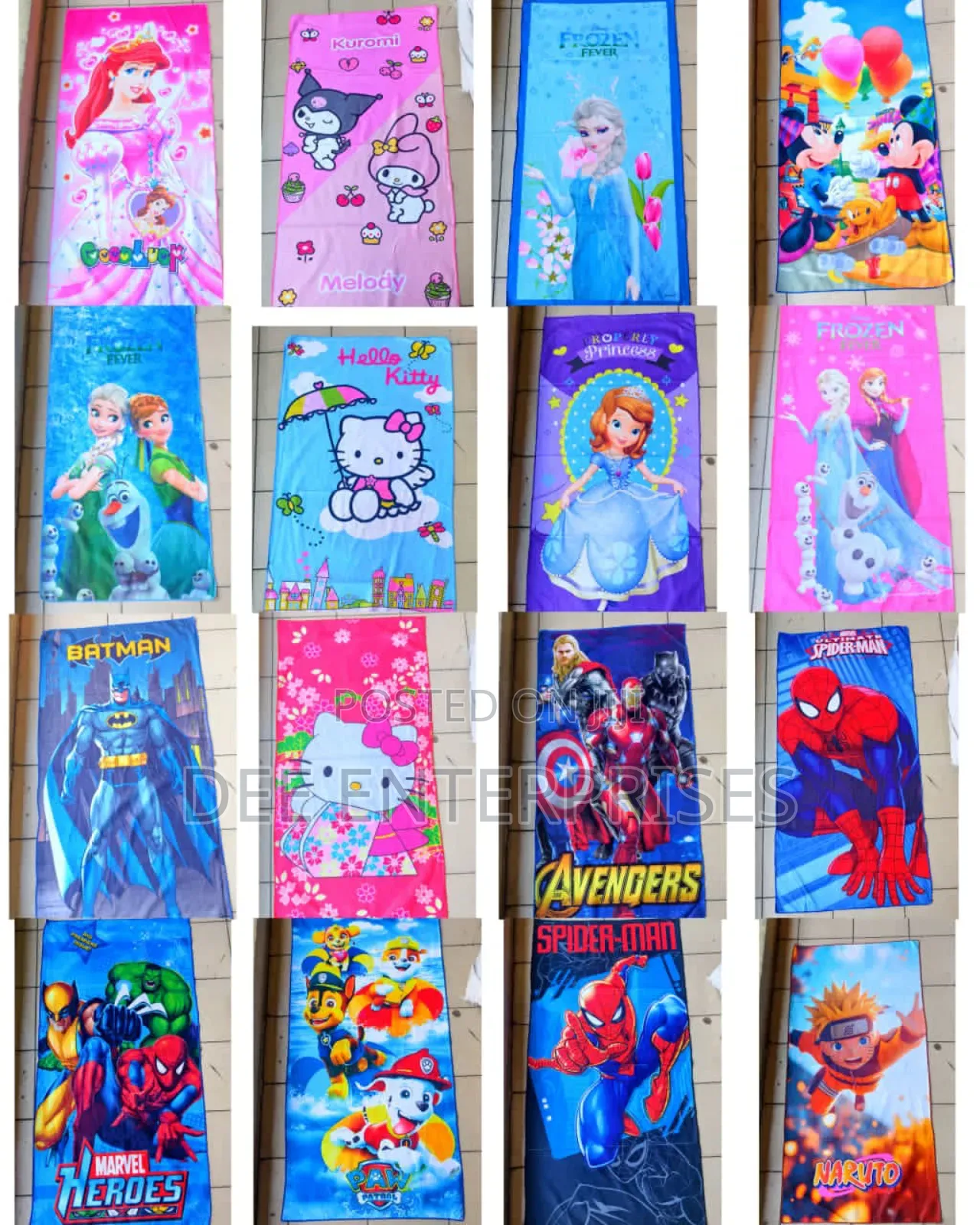 Kids Cartoon Themed Towels
