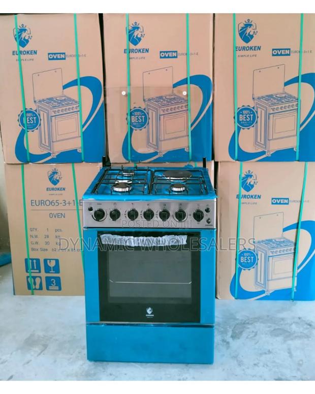 Euroken 60x65 3+1 Standing Cooker With an Electric Double Heater Oven.