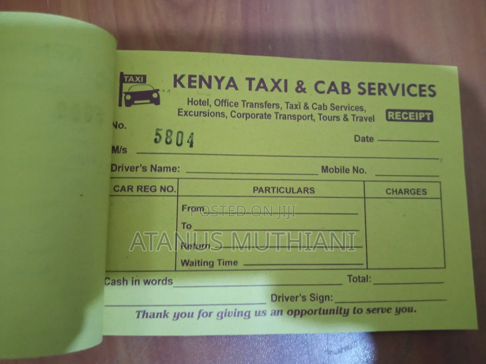 Ready Taxi Receipt Book