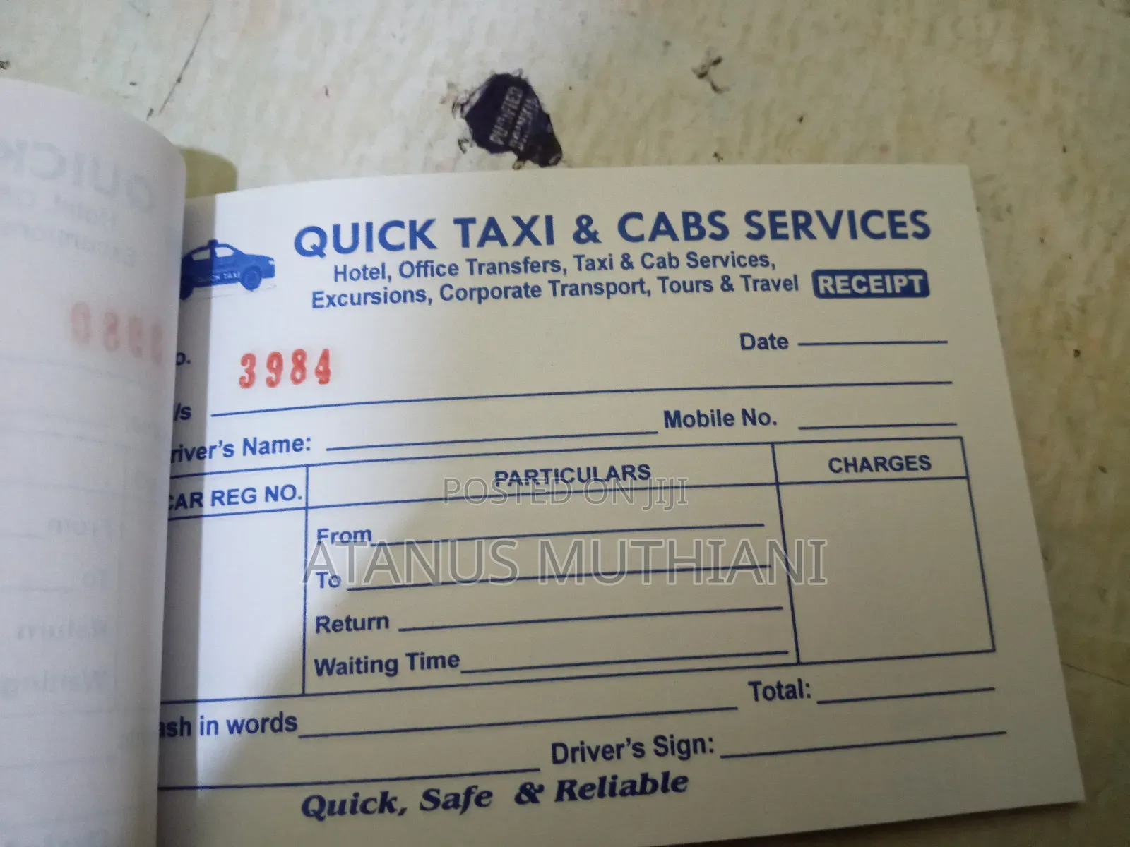 Ready Taxi Receipt Book