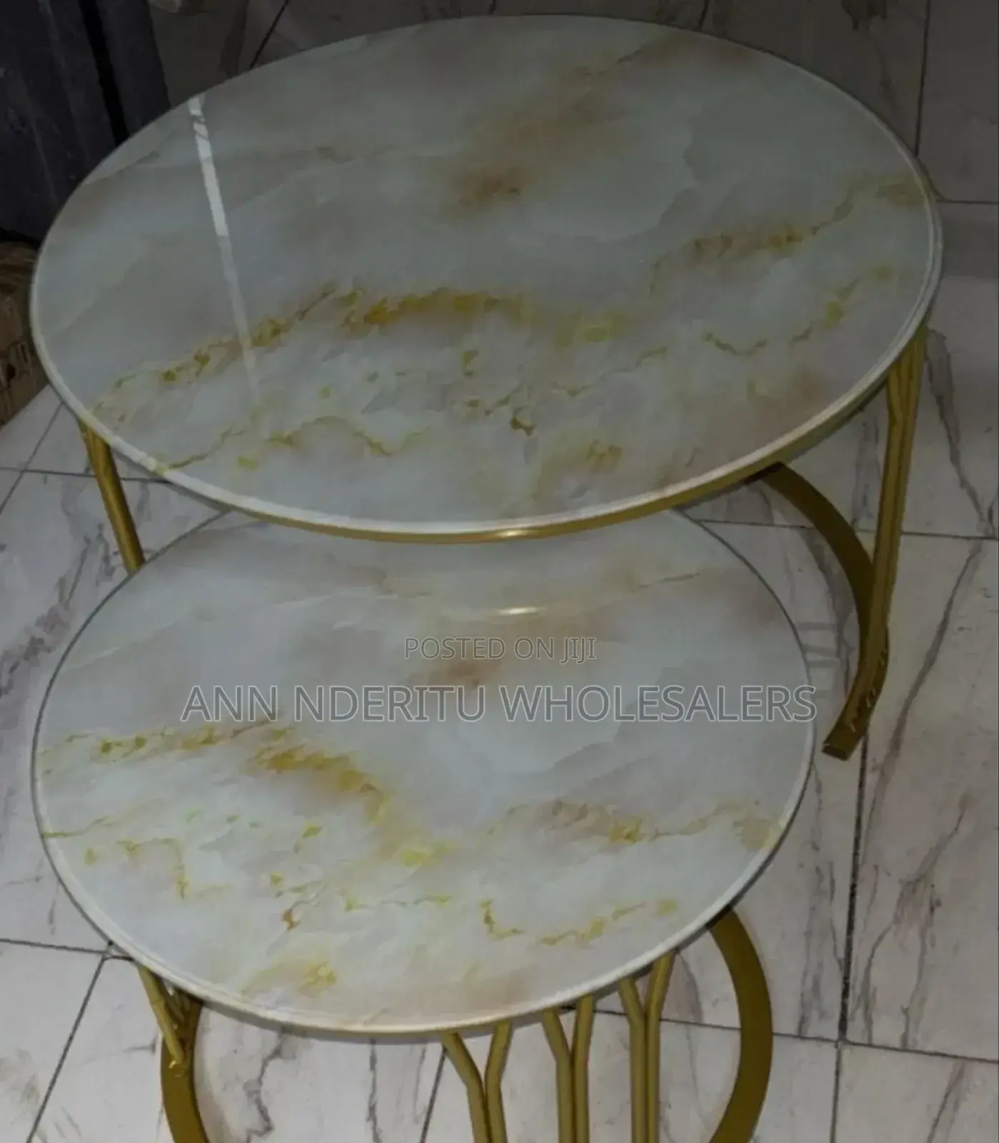 Executive Marble Top Nesting Table