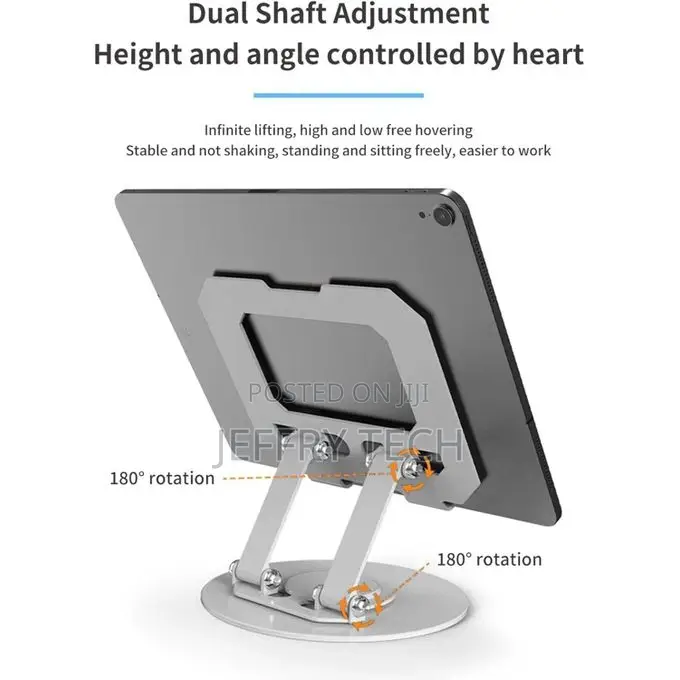 Foldable Aluminum Alloy Tablet and Laptop Desk Stand With Adjustable