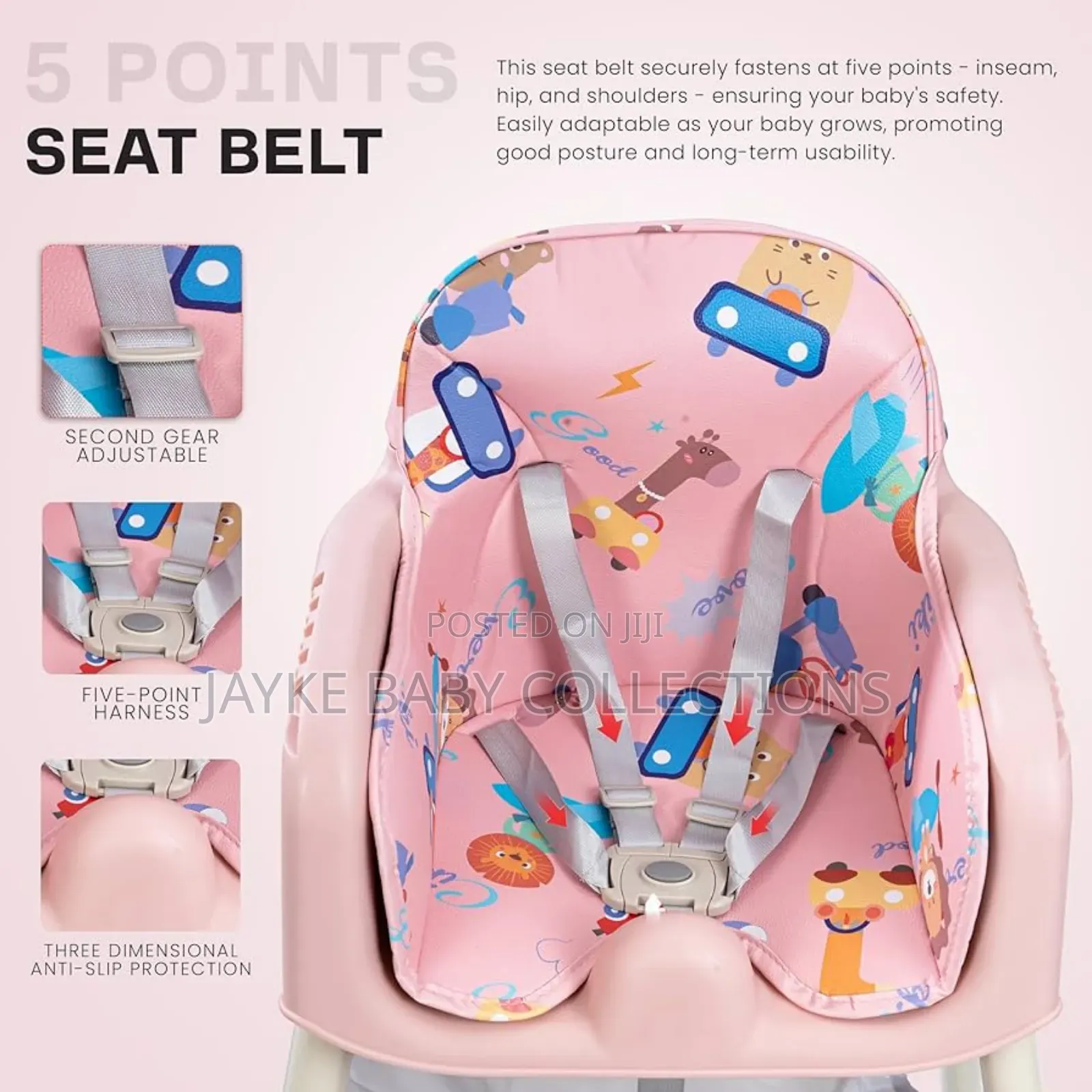 3-in-1 Adjustable Baby High Chair With Tray