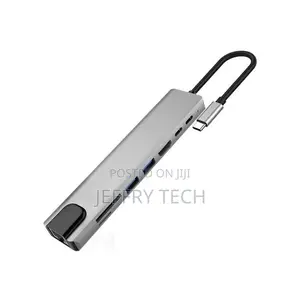 New 8 In1 Type-C Hub 87w Fast Charge With Sd Card-Grey