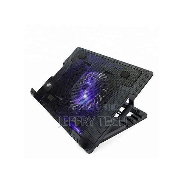 Notebook Laptop Cooling Pad With Stand - Black, Blue Light - main view