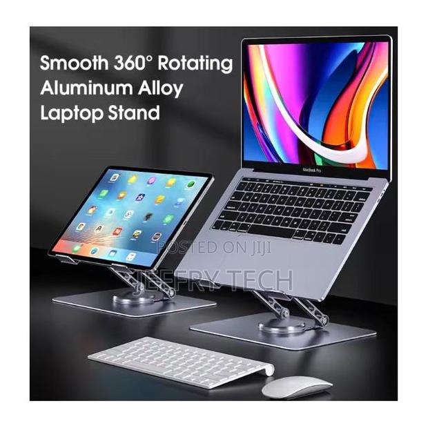 360 Rotate Foldable Notebook Stand Holder Aluminum Alloy Adjustable La - thumbnail 3