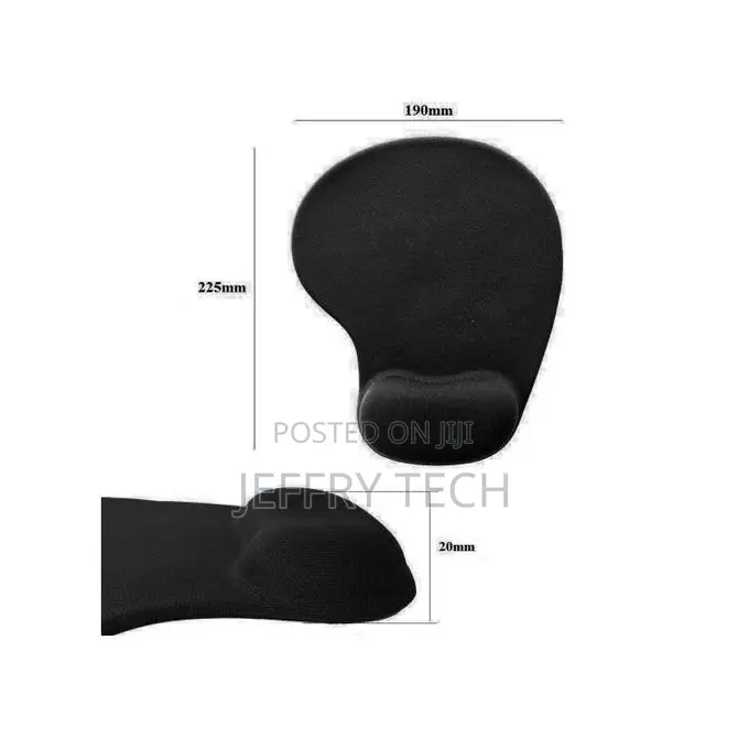 Comfort Gel Mouse Pad Non-Slip Skid Resistant - Black