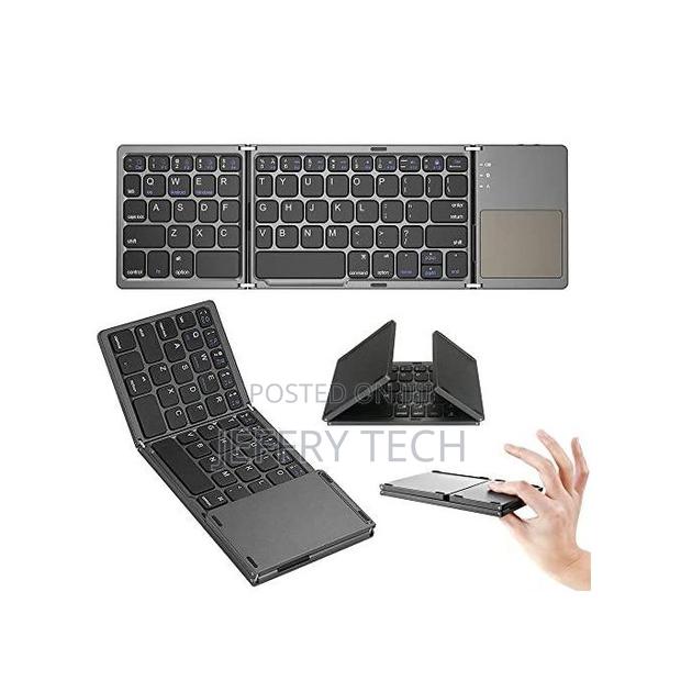 Mini Foldable Keyboard Touchpad Bluetooth-Compatible 3.0 Foldable Wire - thumbnail 2