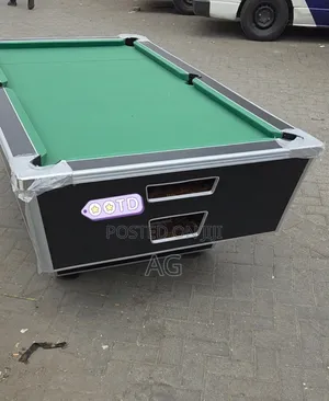 Pool Table Set Marble Top Black With Green Cloth for Pool Table Games