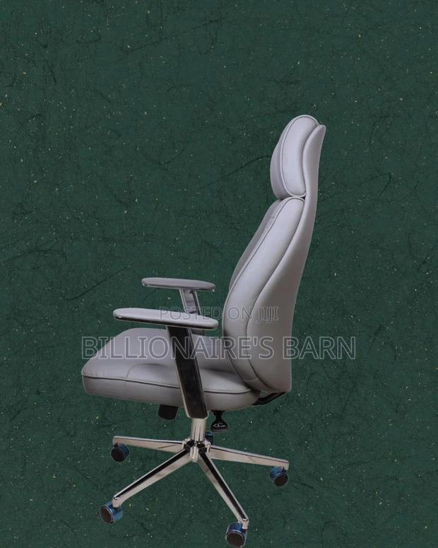 Grey Executive Leather Office Chair (Orthopedic) — Restocked! - thumbnail 4