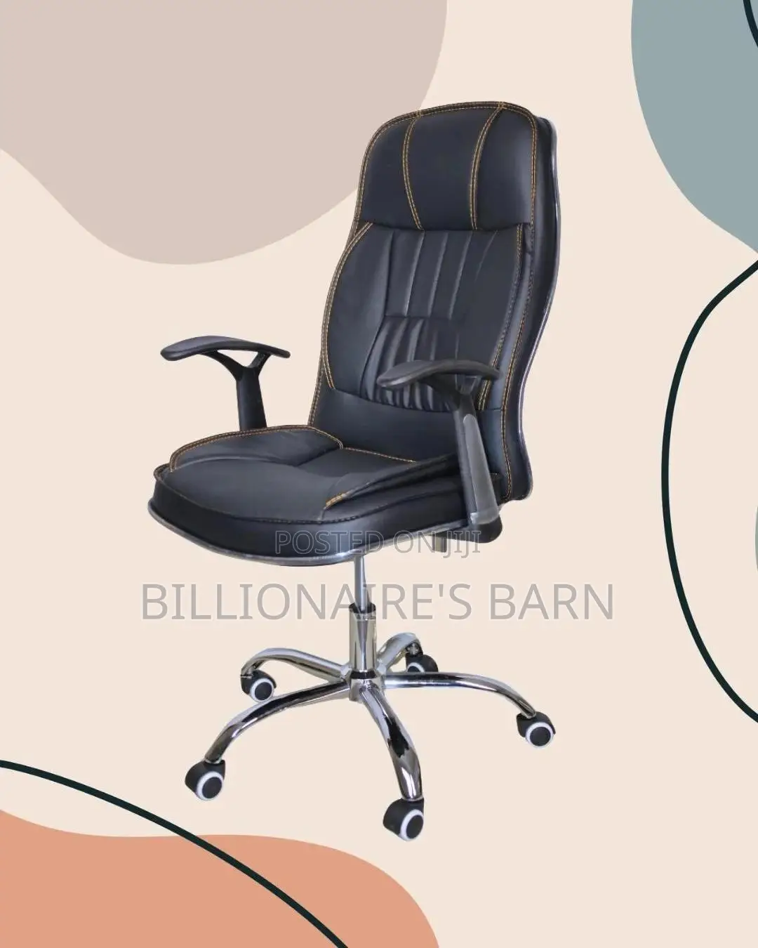 Minimal Executive Leather Office Chair — Easy To Clean