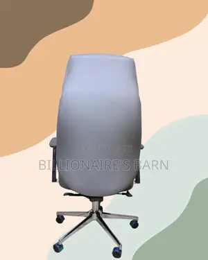 Grey Executive Leather Office Chair (Adjustable) — Restocked!