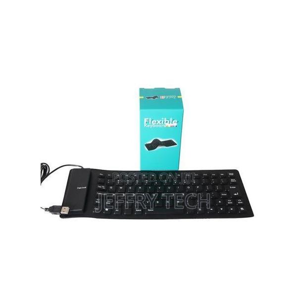 Flexible Usb Silicone Gel Full-Sized Keyboard - Black. - thumbnail 2