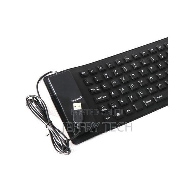 Flexible Usb Silicone Gel Full-Sized Keyboard - Black. - thumbnail 3