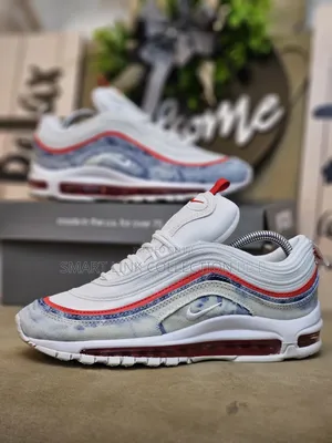 Spot New 
Airmax 97 "Washed Denim Pack White Red"