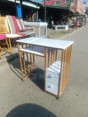 Marble Manicure Table With 2 Drawers - main view