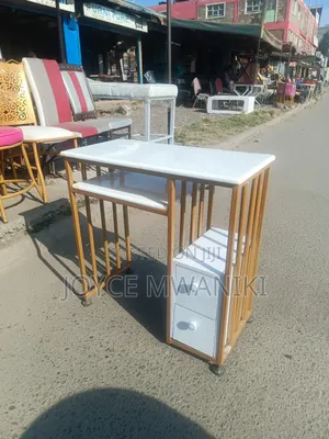 Marble Manicure Table With 2 Drawers 