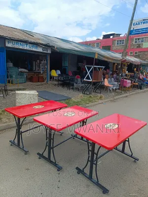 4 by 2 Red Marble Restaurant Branded Tables