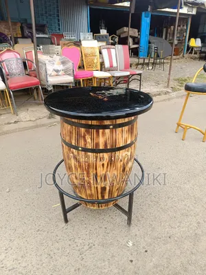 Barrel Bar Table With Branded Marble Top 