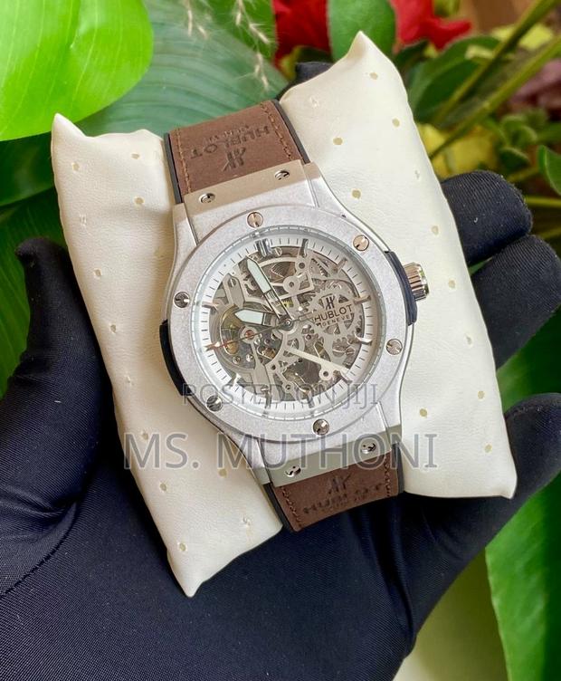 1st Quality Automatic Leather Suede Hublot for Gents - thumbnail 3