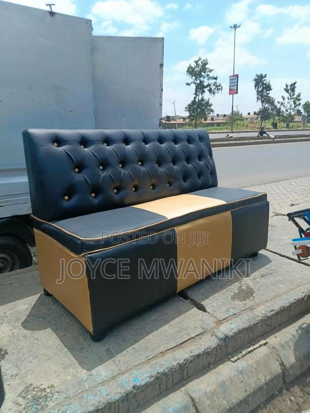 Waiting Couch or Restaurant Couch, Black and Gold 