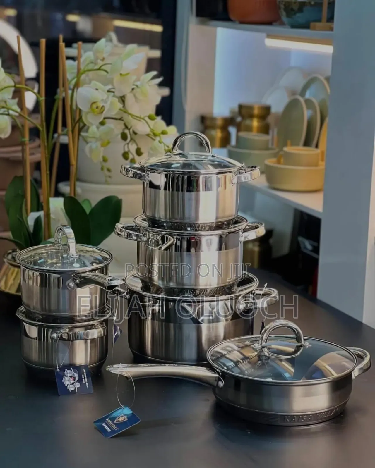 12 PCS Stainless Steel Cooking Pots.
