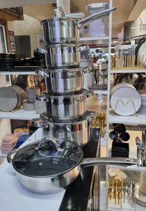 12 PCS Stainless Steel Cooking Pots.