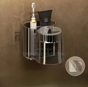 Wall Mounted Toothbrush Holder With Mouthwash Cup