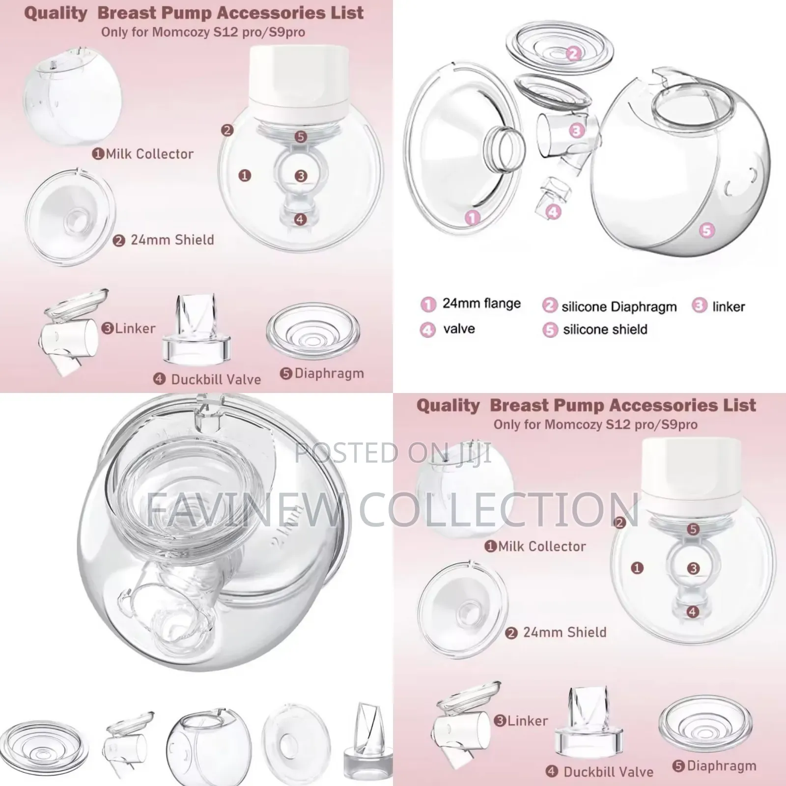 Breast Pump Collection Cup Accessories Set (For Replacement)