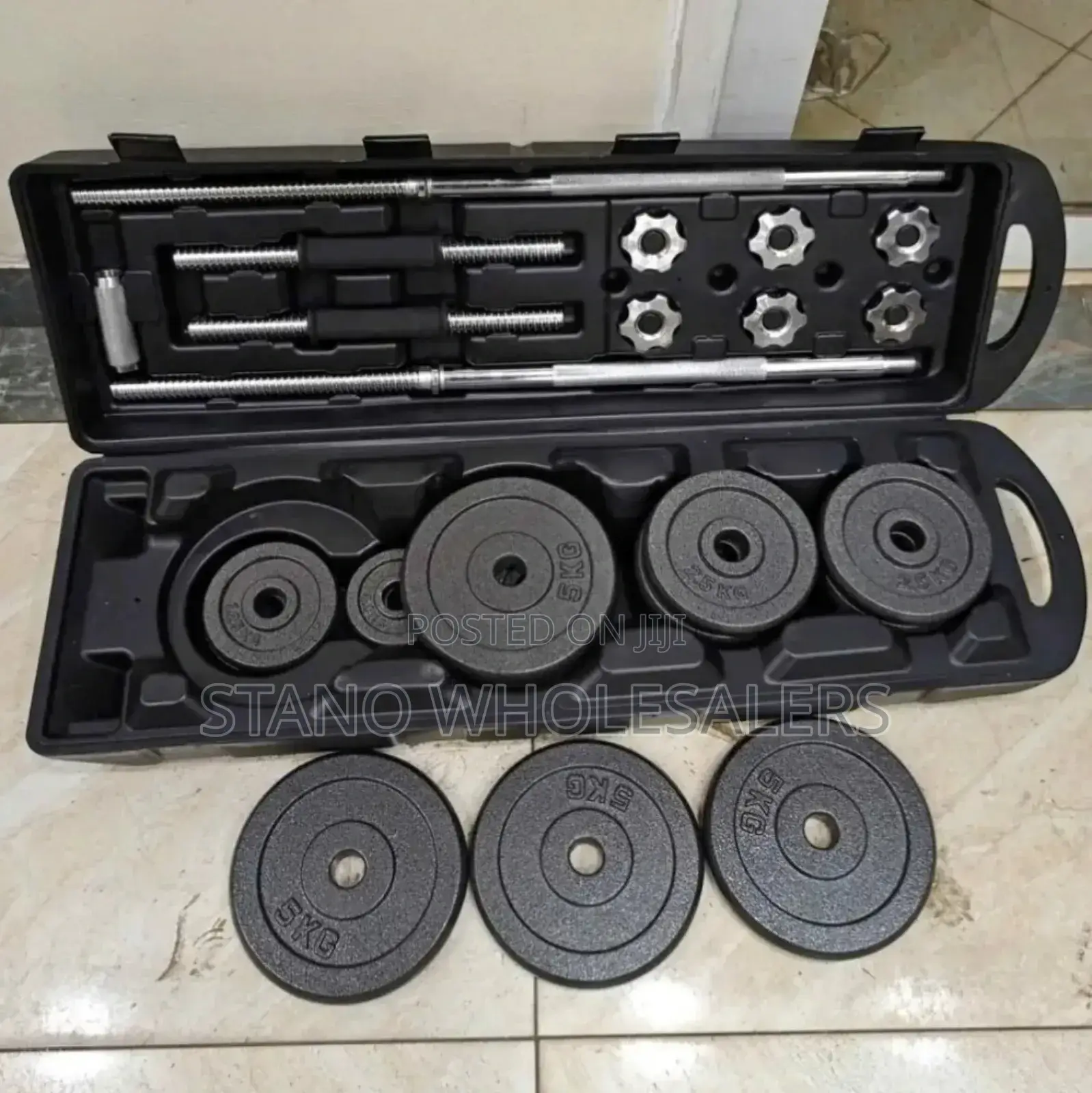 Metallic 50kg Dumbell Set