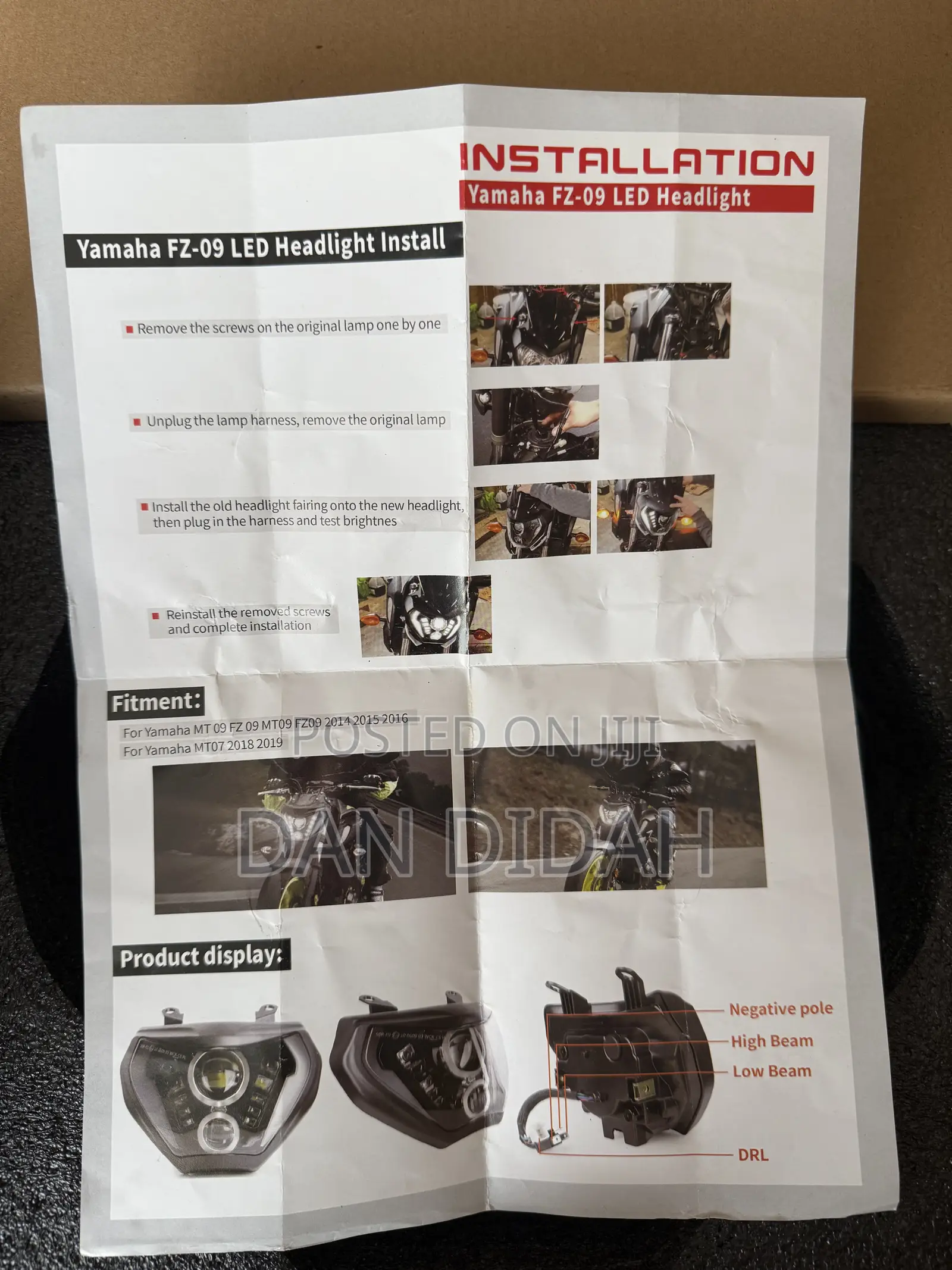 Yamaha Mt07/Mt09 High Low Beam Motorsports Led Headlight
