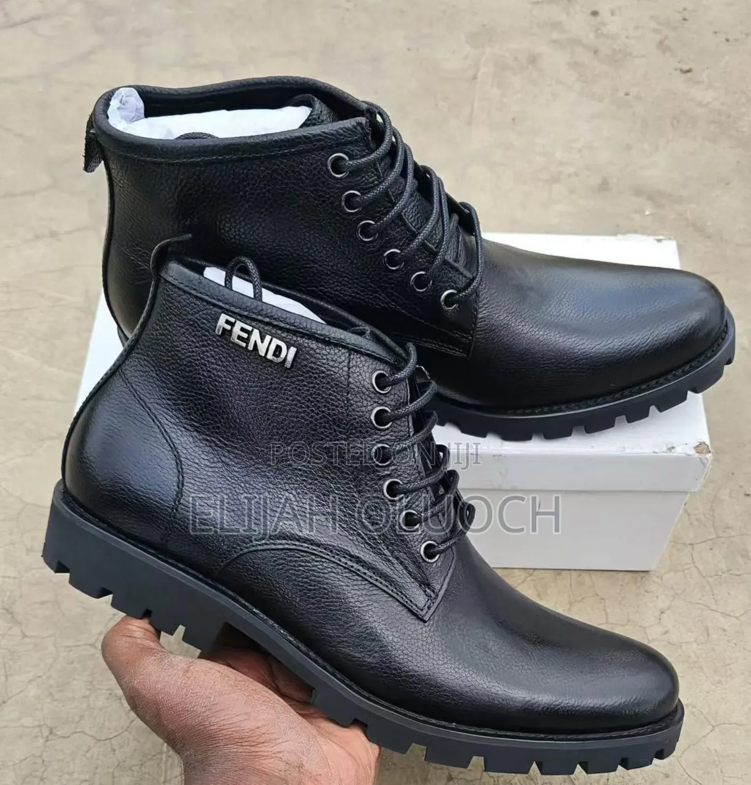 Black Leather Official Fendi Boots