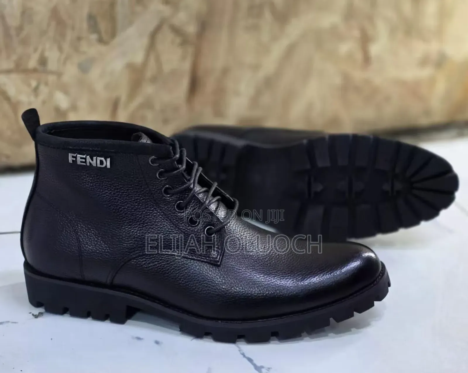 Black Leather Official Fendi Boots