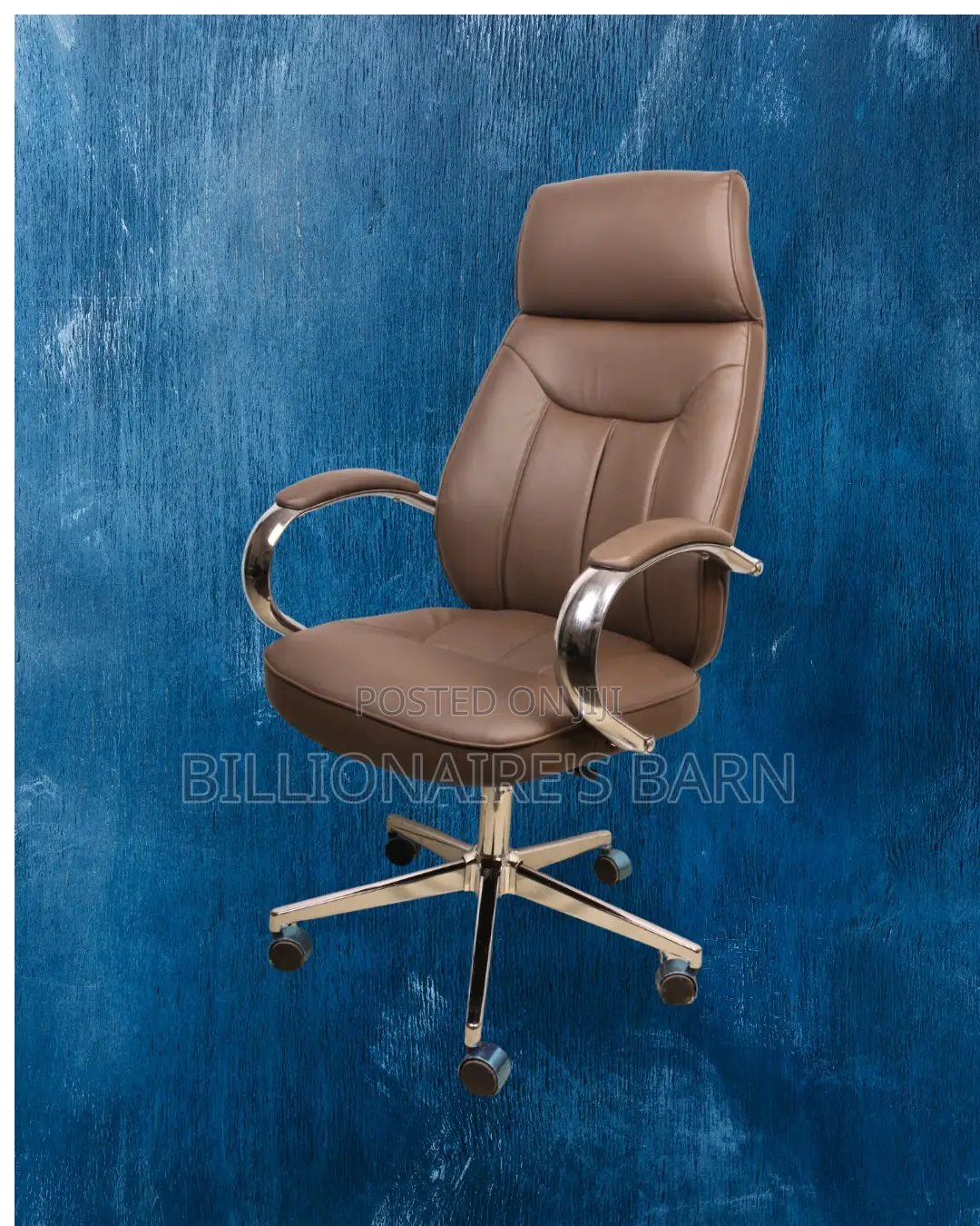 Plush Brown Executive Leather Office Chair — Great for Study or Work