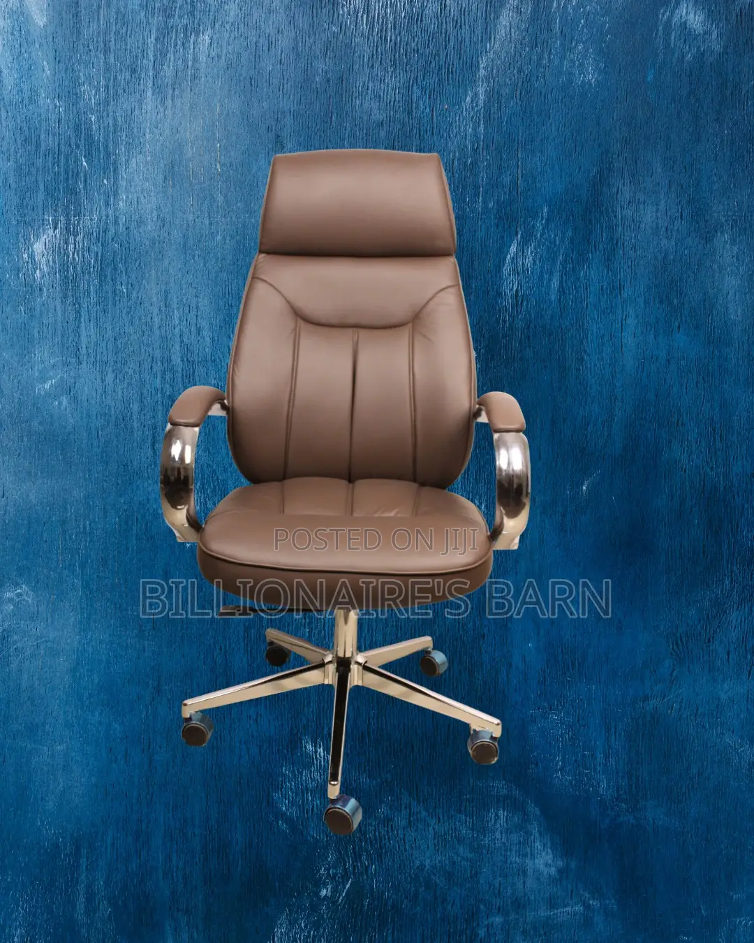 Plush Brown Executive Leather Office Chair — Great for Study or Work