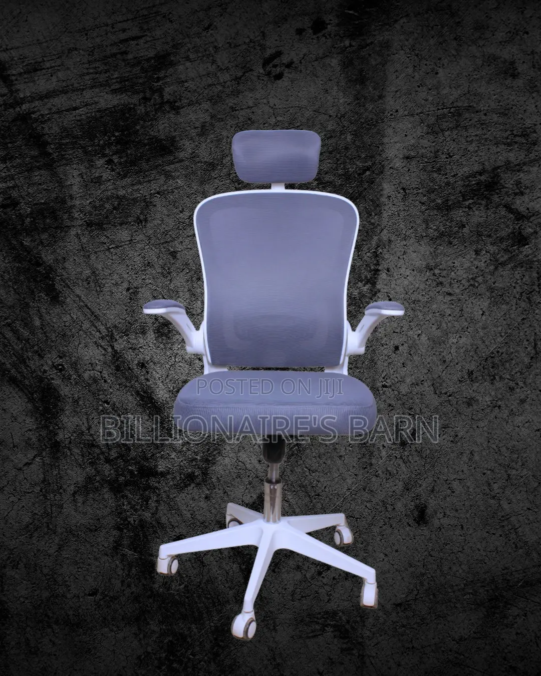 White Ergonomic Office Chair (Heavy-Duty) — Moving Fast