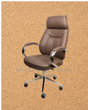 Brown Executive Leather Office Chair | Heavy-Duty Steel Frame