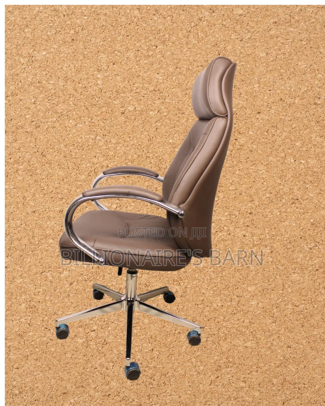 Brown Executive Leather Office Chair | Heavy-Duty Steel Frame
