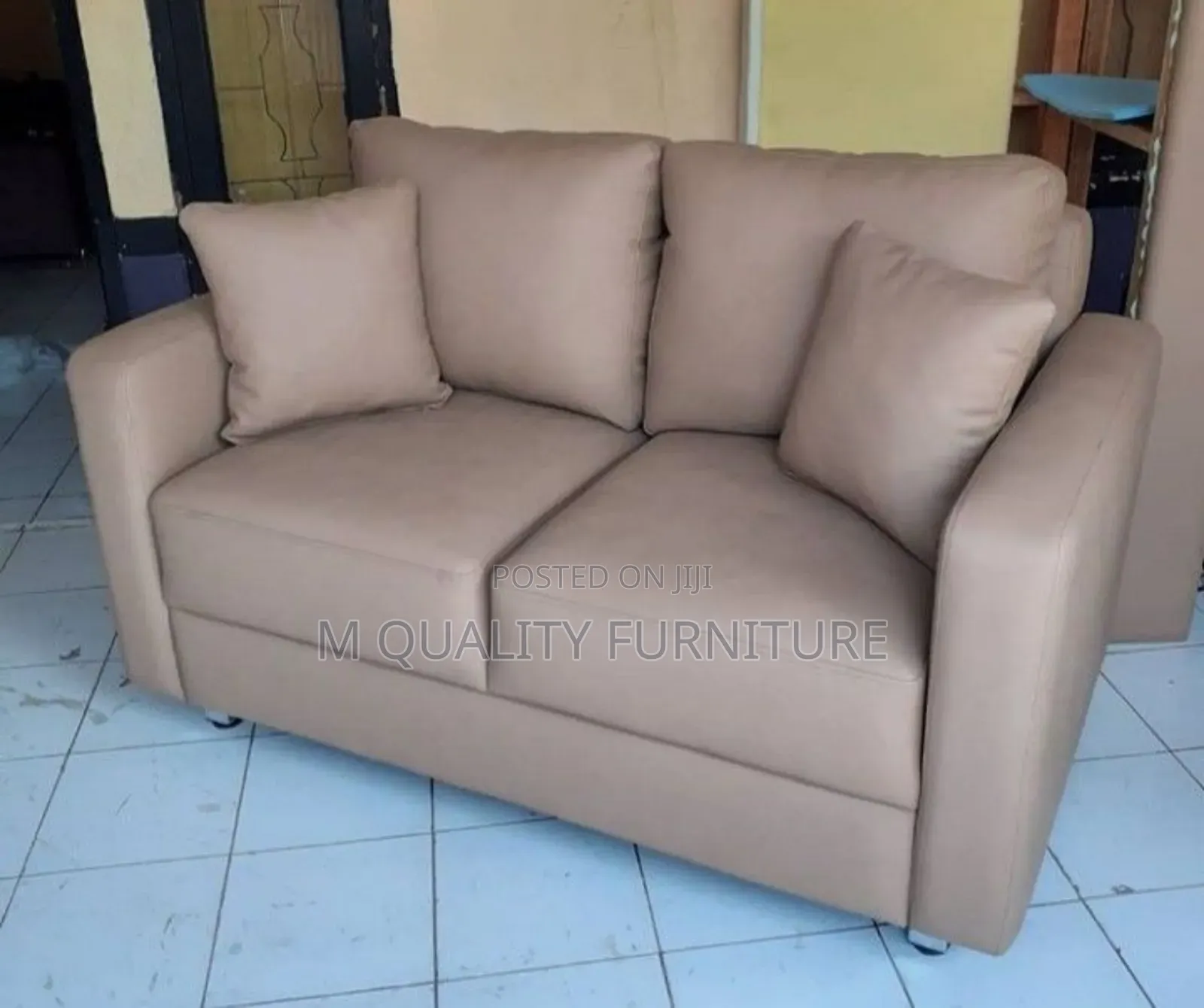 2-Seater Brown Unique Elegant Couch