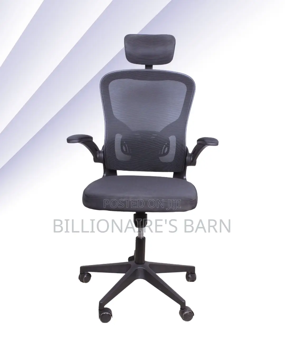 High-Back Grey Ergonomic Office Chair — Fits Compact Office Spaces