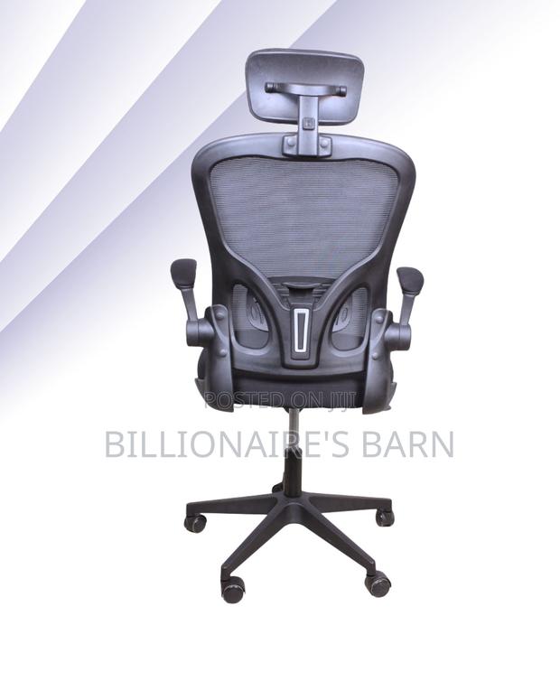 High-Back Grey Ergonomic Office Chair — Fits Compact Office Spaces - thumbnail 4