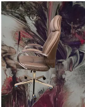 Minimal Brown Executive Leather Office Chair — Smooth-Rolling Mobility