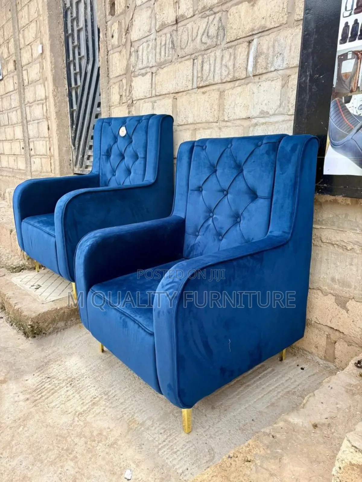 Blue Chesterfield King Chairs