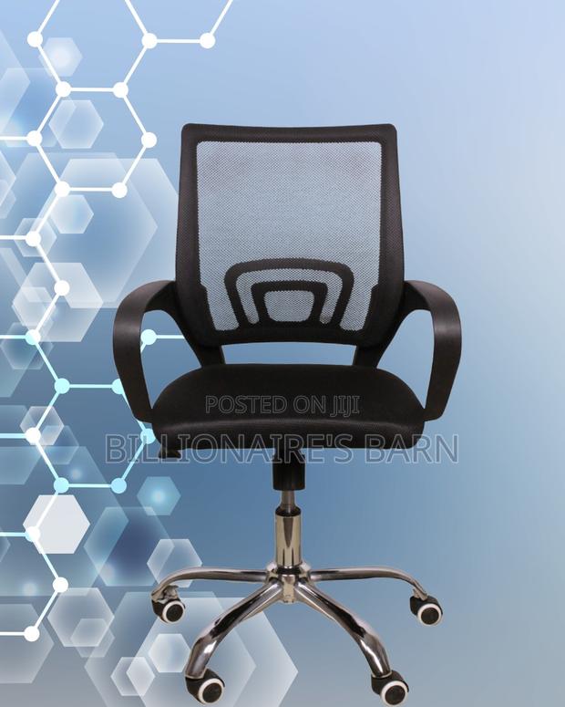 Plush Secretarial Mesh Office Chair | Lumbar Support - thumbnail 3