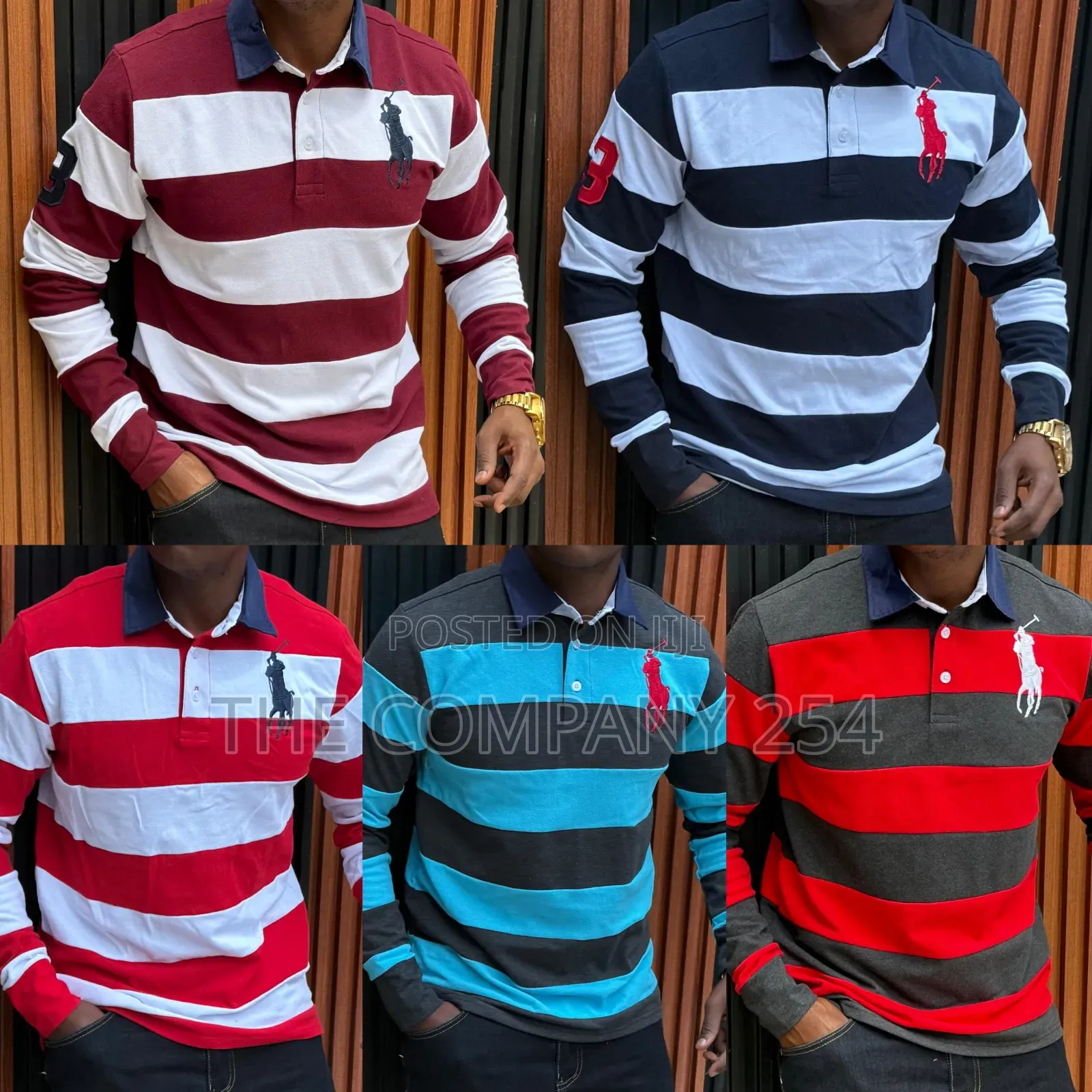 Quality Casual Checked Collar Cotton Longsleeved Polo T Shirt