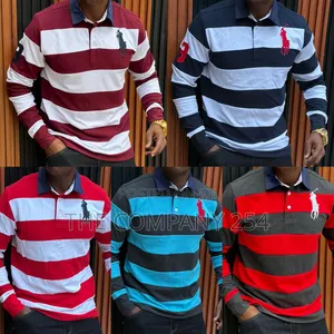 Quality Casual Checked Collar Cotton Longsleeved Polo T Shirt