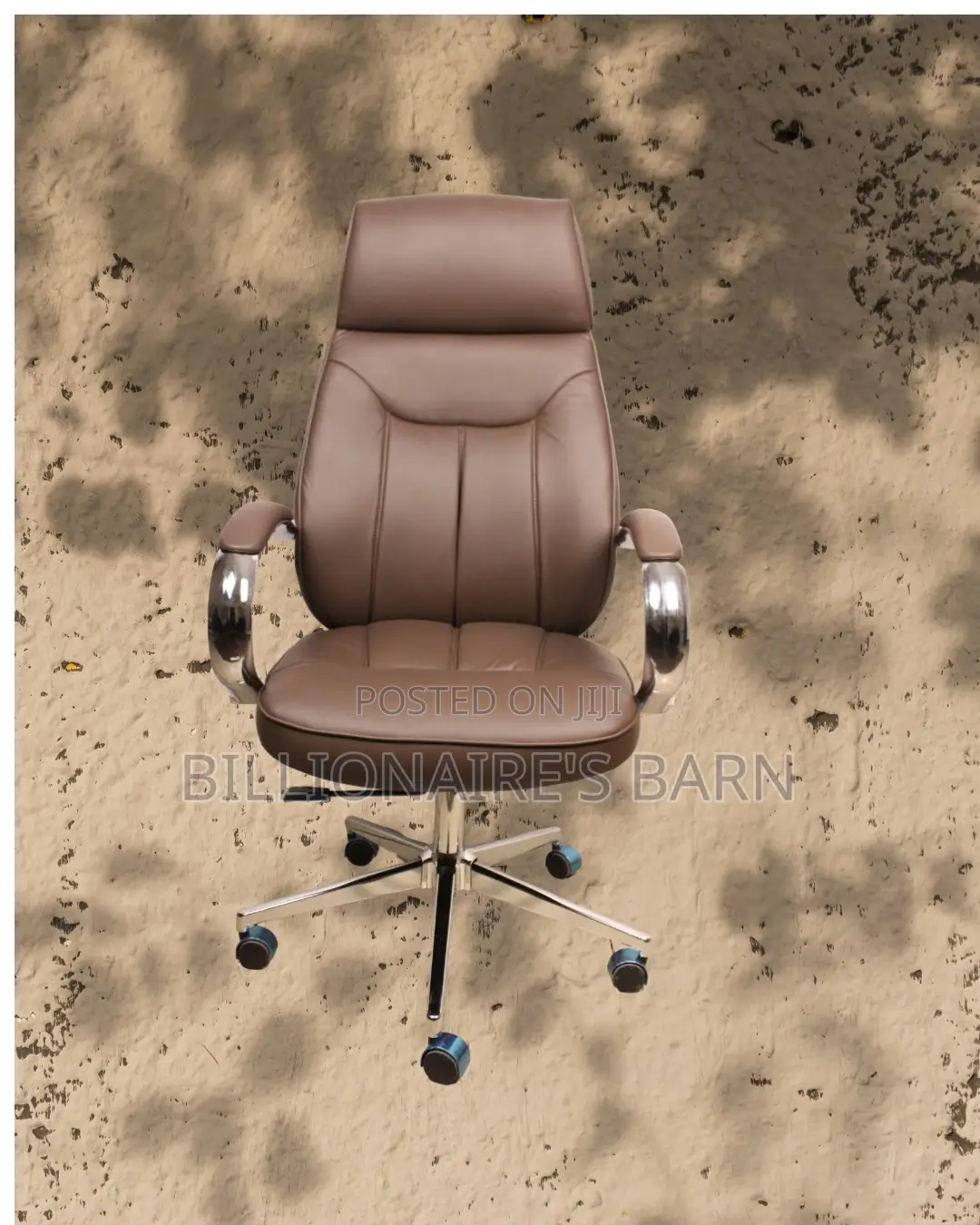 Brown Executive Leather Office Chair | Imported Lumbar Support