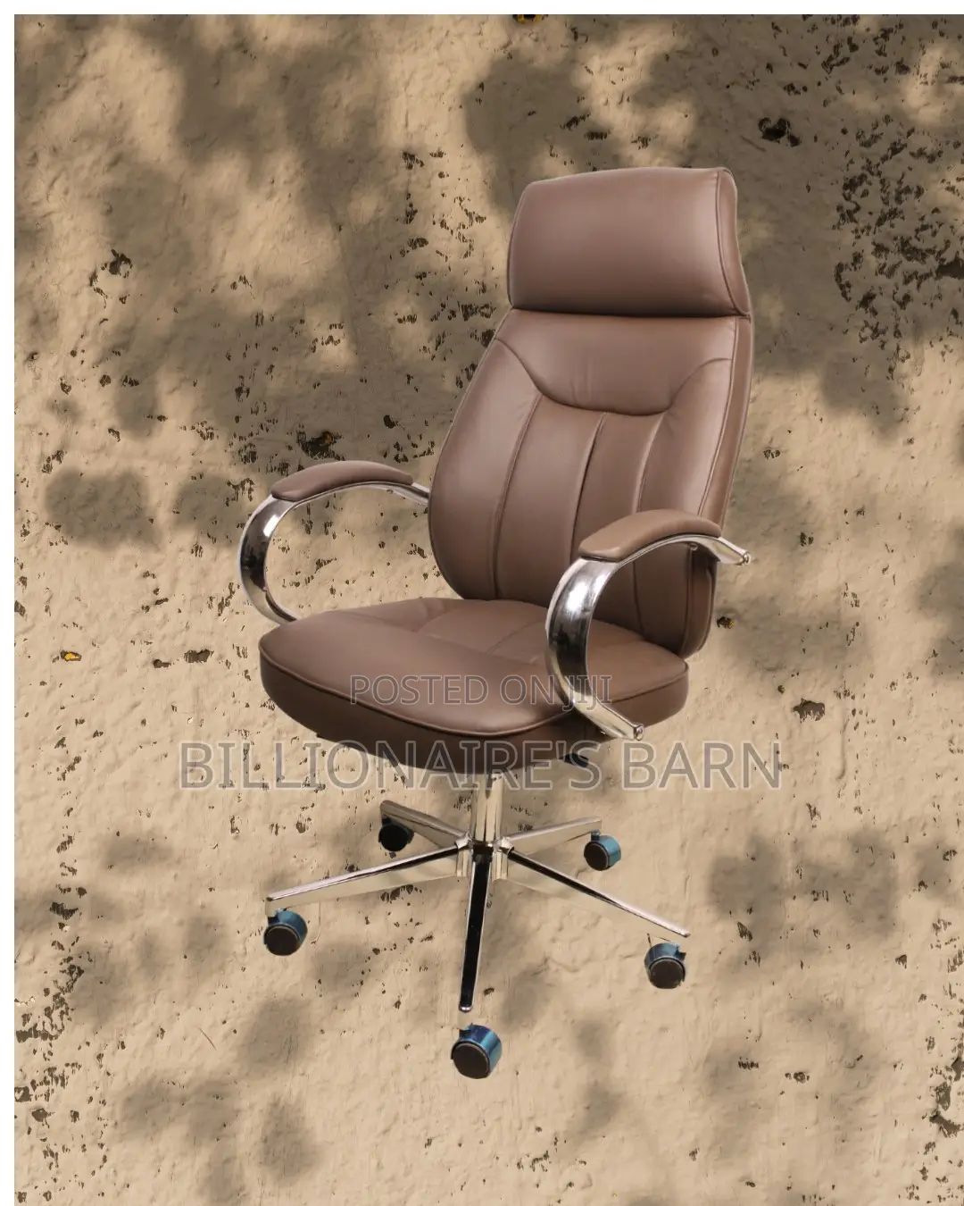 Brown Executive Leather Office Chair | Imported Lumbar Support