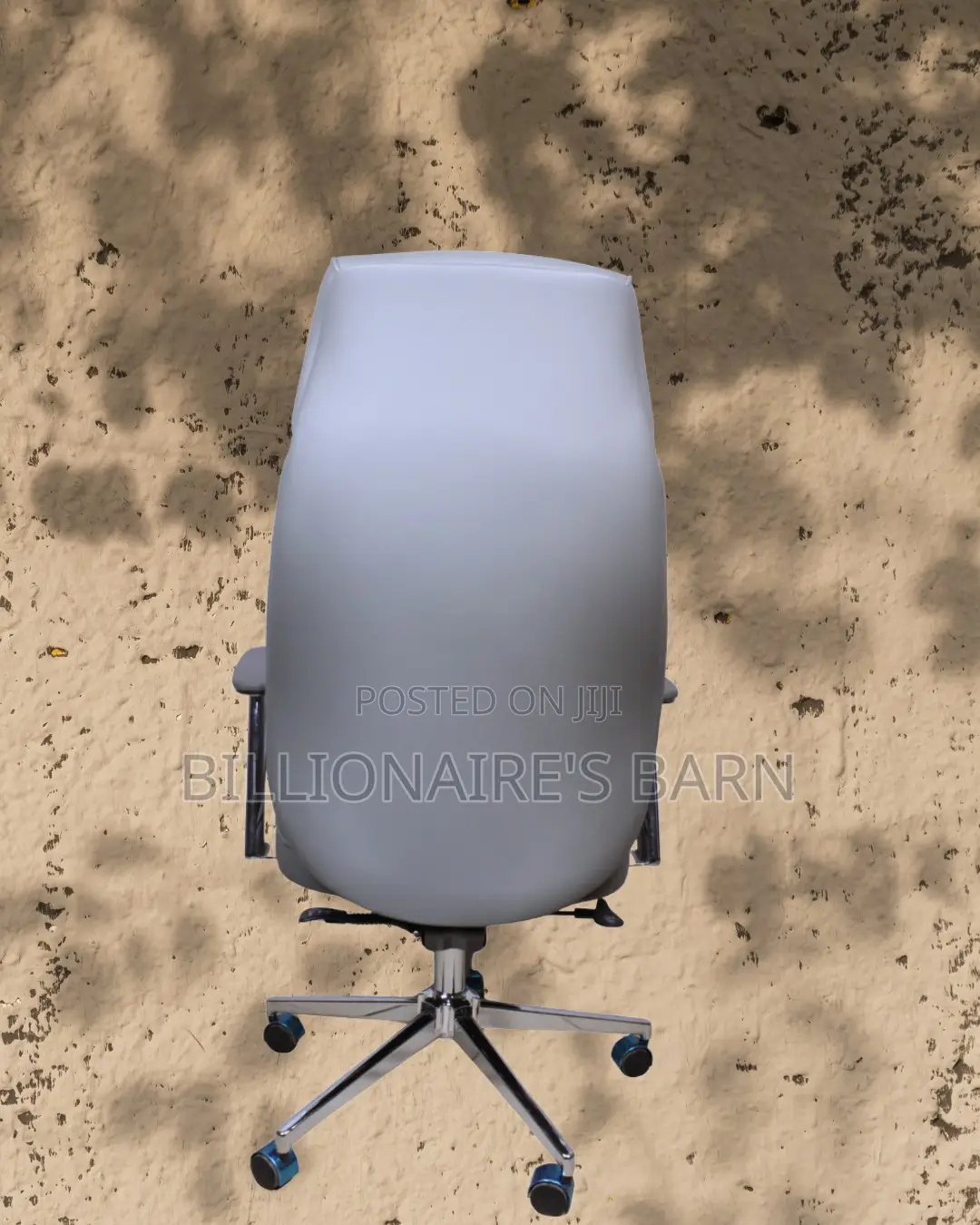 Grey Executive Leather Office Chair (Quiet-Roll) — Only a Few Left