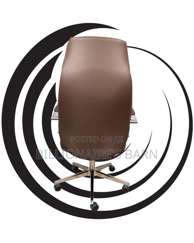 Brown Executive Leather Office Chair | Comfy Swivel Base